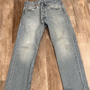 Levis 501 ‘93 Men’s 32”x30” Modern Big E Denim Jean Straight Leg Light Wash